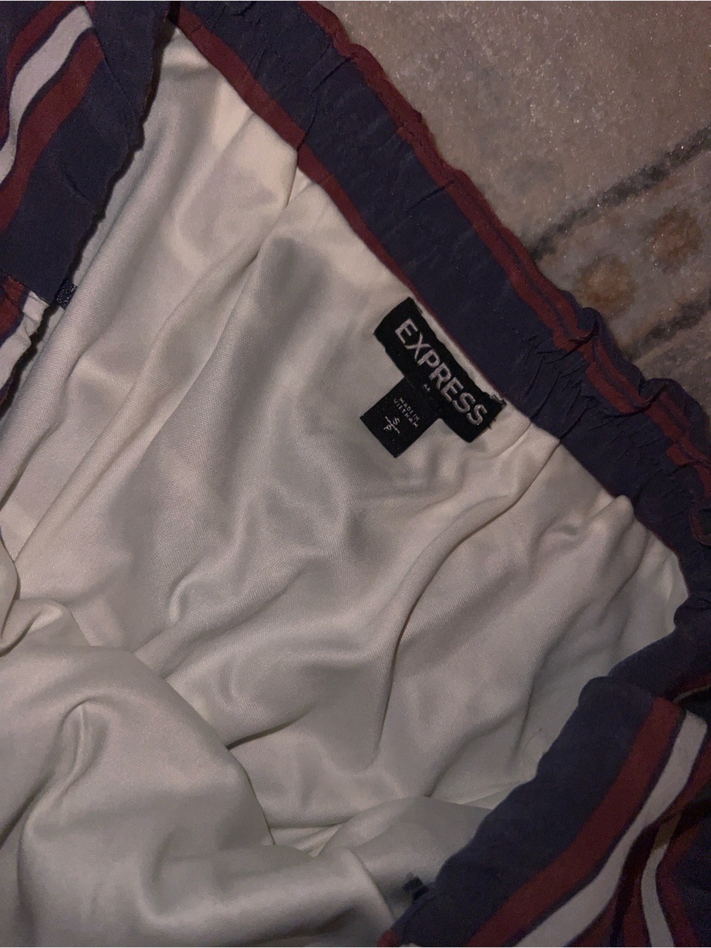Express Navy Wide-Leg Jumpsuit with Red & White Stripes - Picture 4 of 5